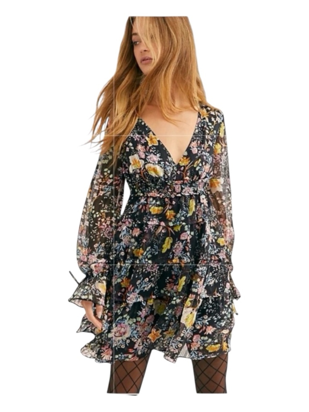 FREE PEOPLE Closer To The Heart Mini Dress, Long Sleeve, Size S.
